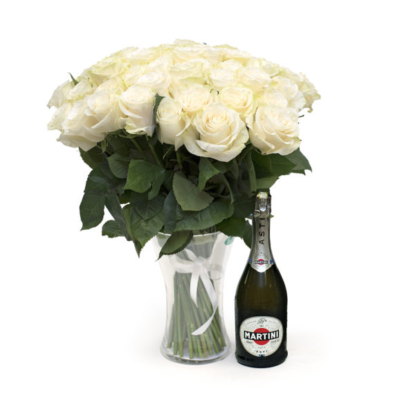 Valged roosid koos Martini Astiga M109